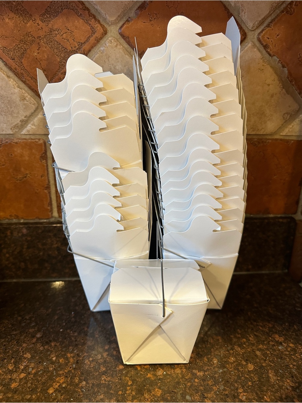 White mini Party Takeout Boxes - Pack of 150 Foldable Favor Containers